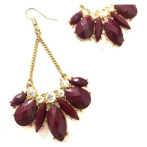 Burgandy earrings.